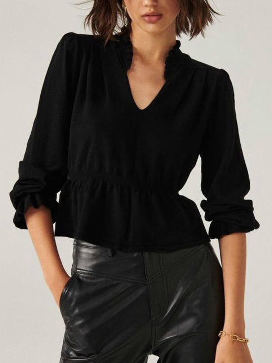 ba&sh Sweaters - ba&sh Seoul Jumper in Noir Black